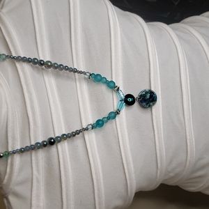 Vintage pendent with glass necklace
